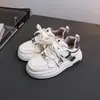 Talla 27-31, Suela con Parche de Segunda Capa, Zapatos para Niños de Cuero de Microfibra al por Mayor, Tenis Infantiles Estilo Coreano 5694