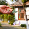 Atrapasoles Colgantes DIY con Diamantes de Imitación de Cereza, Trébol de Cuatro Hojas, Piña y Sol Transfronterizos para Jardinería Exterior, Decoraciones de Luz Arcoíris al por Mayor