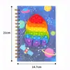 Livro de Silicone com Bolhas Pop Coil Decompressão Livro de Silicone A5 Recorte Dinossauro Unicórnio Caderno de Silicone Caneta para Matar Roedores