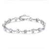 Pulseira Coração do Oceano em Prata de Lei S999 para Mulheres Fashionável Toque de Luxo Leve Doce Leve Estilo Luxo Leve Vazado Zircônia Presente para Namorada