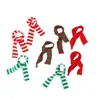 Decoração Cruzada de Mini Cachecol de Natal para Garrafas de Vinho, Cachecol Listrado Vermelho e Branco, Cachecol de Pescoço 20cm Acessórios em Estoque