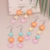 Pendientes Estilo Vacaciones Pendientes de Flor de Acrílico Largos de Girasol Color Caramelo Frescos Pendientes Colgantes Joyería para Orejas para Mujeres