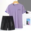 Camiseta Deportiva de Seda Helada de Verano de Secado Rápido Transpirable con Cuello Redondo Conjunto Corto para Mujer Moderno Transpirable para Correr y Montañismo Conjunto de Dos Piezas