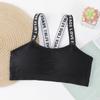 Correa de hombro con letras, ropa interior de espalda hermosa, para mujer, inalámbrica, de una pieza, con almohadilla en el pecho, chaleco camisola, top tubo con pecho envuelto para mujer, anti-exposición