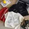 Camiseta de Manga Corta para Niños Ropa de Verano Infantil Top Delgado para Niños Pequeños Ropa Blanca de Verano para Niños Ropa Moderna para Niños