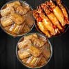 Conejo marino bebé picante con huevas, calamar listo para comer, mariscos enlatados, botanas de pulpo picante, guarniciones para comidas