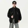 Chaqueta de Cuero PU Tangkez Estilo Americano High Street para Hombre, Chaqueta de Béisbol de Otoño, Ropa Elegante para Hombre, Dropshipping Transfronterizo