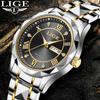 LIGE 89116 Reloj de Cuarzo para Hombre de Lujo Ligero con Diamantes, Negocios, Deportes, Ocio, Moda
