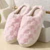 Pantuflas de Algodón con Felpa para Otoño e Invierno para Mujer, Zapatos de Algodón Cálidos de Felpa Suave con Suela Gruesa Antideslizante para Interior del Hogar para Hombre
