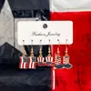 Pendientes Transfronterizos Nueva Bandera Americana Día de la Independencia Aleación Colgante de Lazo de Amor Conjunto de Tarjetas para Damas Pendientes
