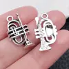 Símbolos de Instrumentos Musicales de Plata Antigua Colgante Retro Joyería de Aleación Colgante Accesorios para Pulsera Collar Llavero DIY