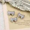 Nova Manicure Laço Joia de Zircônia Cheia de Diamantes Gravata Borboleta de Metal Estrela de Cinco Pontas Guirlanda de Pérolas Decoração de Unha com Diamantes