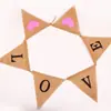 Escena de Decoración para Pedida de Mano Fiesta de Declaración de Amor Pancarta de Tela Banderín Triangular Rosa Corazón Rosa Bandera de Tirar