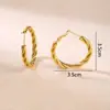 Moda Japonesa e Coreana Brincos de Aço Titânio Três Fios Enrolados Torcidos Brincos de Argola Redondos com Textura Exagerada Distinta para Mulheres