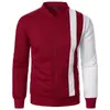 Nuevo suéter casual con cremallera, cuello alto de color contrastante para hombre, chaqueta casual, cárdigan casual para hombre