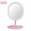 Espejo de Maquillaje LED Ovalado de Pie para Dormitorio Estudiantil Femenino con Luz de Relleno de Escritorio Portátil Tocador de Dormitorio Espejo Pequeño