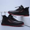 Zapatos Nuevos de Primavera para Hombre Zapatos Deportivos Negros con Cordones Zapatos de Moda Estilo Coreano Zapatos Casuales de Invierno de Terciopelo para Hombre Zapatos de Cuero para Hombre