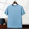 Suéter de Punto para Hombre Otoño e Invierno 100% Cachemira Pura Manga Corta Color Sólido Casual Holgado Jersey de Punto Capa Base