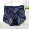 Roupa Íntima Sexy de Renda de Cintura Média Vazada Tentação Boxer Feminina Algodão na Parte Inferior da Virilha Boxers Amazon