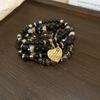 Pulsera colorida de cuentas multicapa apiladas, ligera, de lujo, de alta gama, elegante, de estilo étnico, de moda, joyería