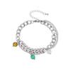 Pulseira Hip Hop Senso Avançado Estilo Frio Simples Design Ins Design de Nicho Senso de Design Joia de Mão Cool Aço Titânio Não Desbota