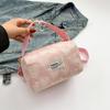 Nova Bolsa de Ombro Fashion Verão 2024 Feminina de Mão Axila Lona Casual Casual Bolsa de Maquiagem Bolsa Quadrada Pequena