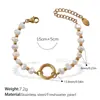 Pulsera Colgante de Acero Inoxidable de Alta Gama con Perla de Agua Dulce Diseño de Corazón Versátil Collar con Diseño Redondo de Perla de Agua Dulce