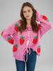 Otoño e Invierno Nuevo Europeo y Americano Transfronterizo Bordado Amor Suéter para Mujer Chaqueta con Tirantes Moda Combinable Comercio Exterior Tejido para Mujer