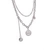 Pingente Smiley de Aço Titânio Conjunto de Três Peças Colar Empilhado de Camada Dupla para Homens e Mulheres Luz de Luxo ins Internet Celebridade Moda Distintivo Clavícula Cadeia