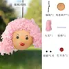 Kit de material DIY para pingente de boneca de cabelo cacheado de cabaça em formato de ovo, boneca estilo floresta suave, matérias-primas para presente artesanal de nicho