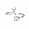 Anillo Ajustable Creativo de 26 Letras con Micro-Pavé de Diamante, Joyería Trendy Estudiantil Coreana y Japonesa