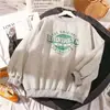 Sudadera Nueva Estilo Coreano con Estampado de Letras de Manga Larga para Mujer en Otoño e Invierno Forrada de Polar y Engrosada Versátil Estilo Perezoso Tops para Estudiantes
