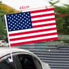 Banderas de Coche del Mundial Transfronterizas EE. UU.-Canadá-México, Banderas para Ventana de Coche, Banderas Nacionales para Animar, Artículos Decorativos para Aficionados, Mástiles para Banderas de Coche