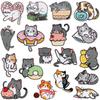 Moe Cat Família Bordado Adesivo de Pano Ferro Patch Computador Bordado Etiqueta Cartoon Flor Gato Bordado Adesivo