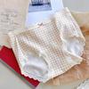 9250 Calça Cheia Leite Suave 10A Algodão Antibacteriano Floral Creme Calças Comprimento Extra Baixo Gancho Categoria de Roupa Íntima Feminina a