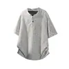 Nova Camiseta de Manga Curta para Homens, Estilo Coreano de Verão Tendência Simples Manga Meia Manga, Estilo Hong Kong Solta Casual Tendência Marca Camiseta