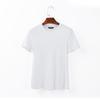 Camiseta de Verano para Mujer Estilo Europeo, Color Sólido, Adelgazante, Manga Corta, Cuello Redondo, Algodón, Camiseta Sencilla para Mujer, Venta al por Mayor K166A, Corte Ajustado