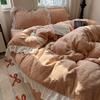 Juego de Cuatro Piezas Estilo Princesa de Terciopelo de Leche Clase A, Funda de Edredón de Terciopelo Bordado con Encaje de Alto Peso, Ropa de Cama de Invierno, Lujo Ligero