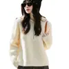 2025 Nuevo Estilo Tejido de Lana con Bucles para Mujer Color Sólido Suéter Holgado Casual Versátil Suave Cera con Capucha Sudadera con Media Cremallera