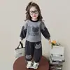 Conjunto de Moletom para Meninas Outono 2026 Nova Moda Infantil Roupa de Início de Outono Conjunto de Duas Peças com Estampa de Leopardo para Bebê Menina