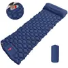 Colchoneta Inflable Auto-Inflable para Acampar al Aire Libre con Bomba de Pie, TPU con Forma de Diamante y Almohada para Esterilla de Dormir de Tienda de Campaña