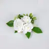 Nuevo Racimo de Flores de Hoja Verde Rosa Simulada Decoración de Pastel Decoración de Pastel de Boda Estilo Coreano Mesa de Postres con Flores Accesorios para Fotografía