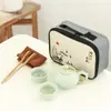 Juego de Té de Cerámica Dehua Ge Kiln Caja de Regalo Pequeña Juego de Té Kung Fu Cerámico Venta al por Mayor Personalizado Regalo para Evento de Inauguración Juego Pequeño