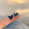 Pendientes pequeños de amor azul, pendientes de temperamento exquisito, diseño de personalidad, joyería de oreja sencilla, aguja de plata 925 al por mayor