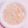 Alta calidad destello fino UV cielo estrellado luminoso corazón gordo agujero recto con cuentas material para cadena de teléfono móvil llavero material de joyería