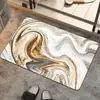 Alfombra de Piso de Franela Impresa Moderna con Textura Fluida de Ágata Chapada en Oro de Tono Azul de Lujo Ligero Transfronteriza Decoración de Alfombra para el Hogar