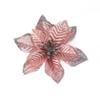Pó Dourado Vermelho Yipin Flor de Natal Prateada Decoração de Árvore de Natal Flor Artificial Acessórios de Guirlanda de Natal Borda Dourada Flor Artificial de Natal