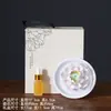 Flor de Porcelana Pintada a Mano Flor de Loto Blanca Difusor Caja de Regalo de Aromaterapia Templo Cerámica Portaincienso Adorno Decoración Regalo
