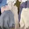 Suéter para Niños Otoño e Invierno Color Sólido Cuello Alto Medio Camisa de Espalda Abierta para Niños y Niñas Suéter para Bebé Suave Cera Engrosado Cálido Interior