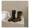 Zapatos Botas de Caballero Botas de Moda para Mujer Botas de Media Caña Temporada de Primavera y Otoño Moda 2026 Montón de Zapatos Retro Estilo Nuevo Tacón Grueso Versátil